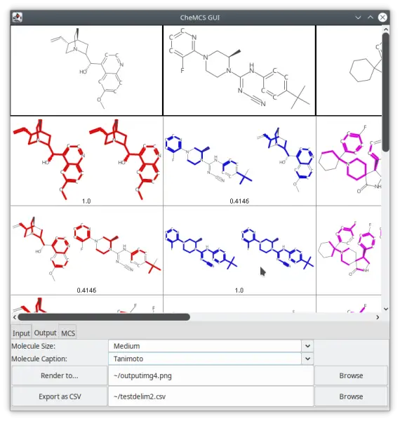 Graphical User Interface for Maximum Common Substructure molecular alignment